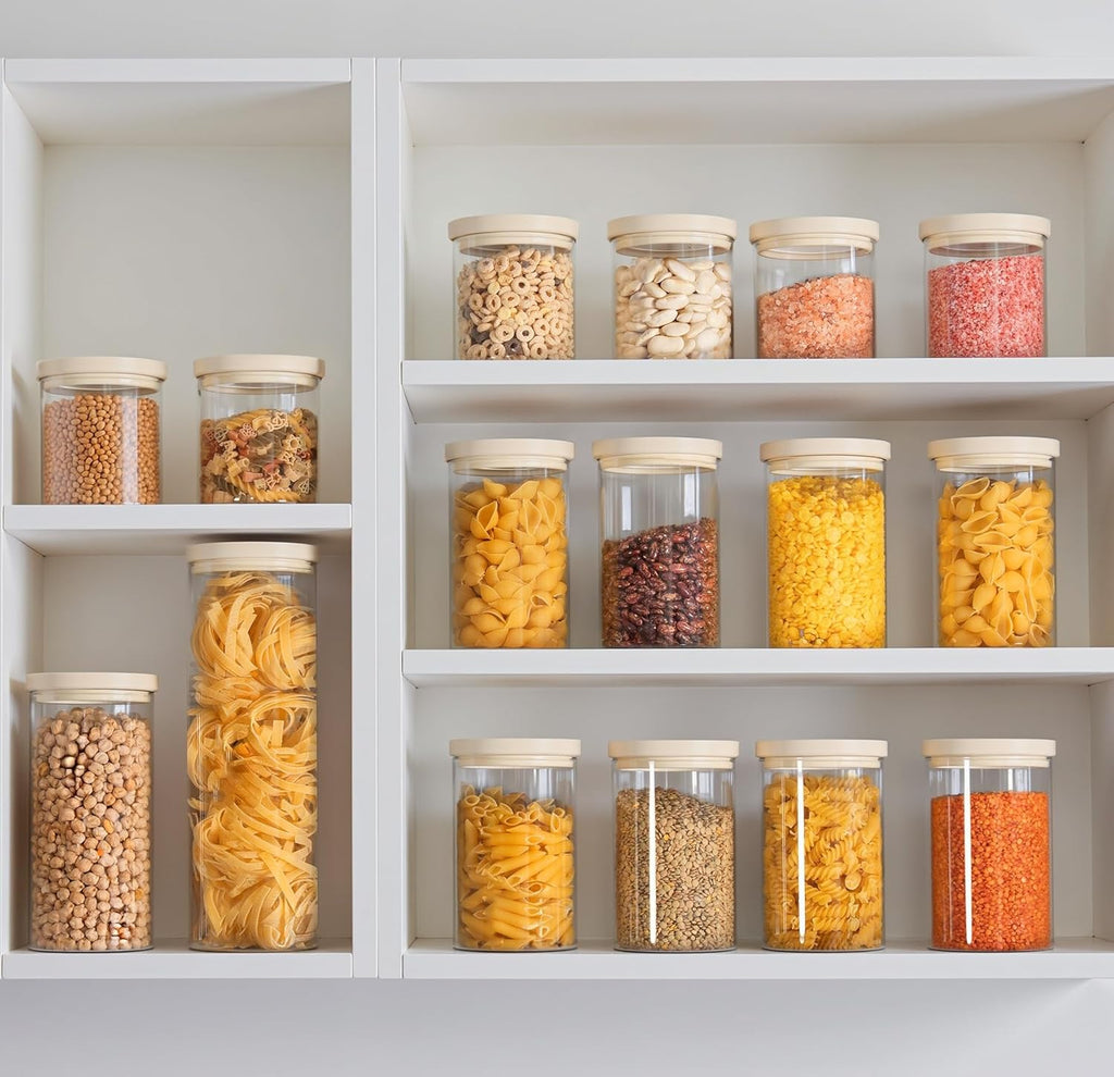 Glass Pantry Storage Jars – Set of 6