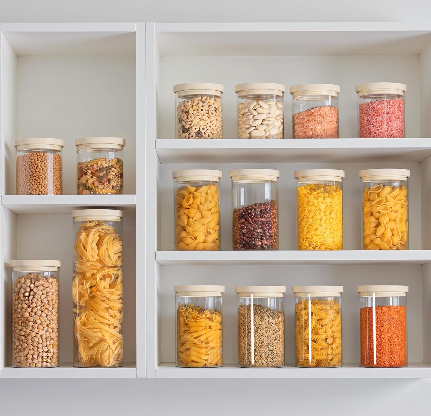 Glass Pantry Storage Jars – Set of 6