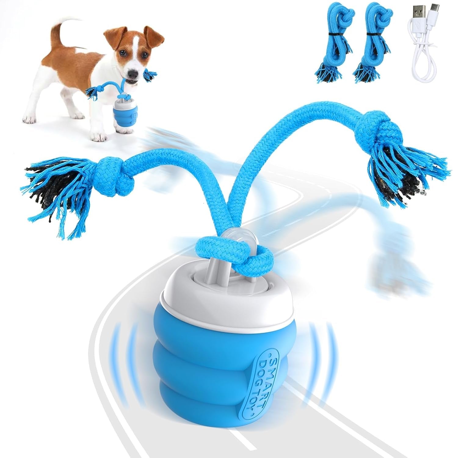 Interactive Dog Toys Ball - Fun Moving Dog Toys to Keep Them Busy | Rechargeable Smart Automatic Dog Ball for Large, Medium, and Small Puppy Dogs for Boredom, Blue