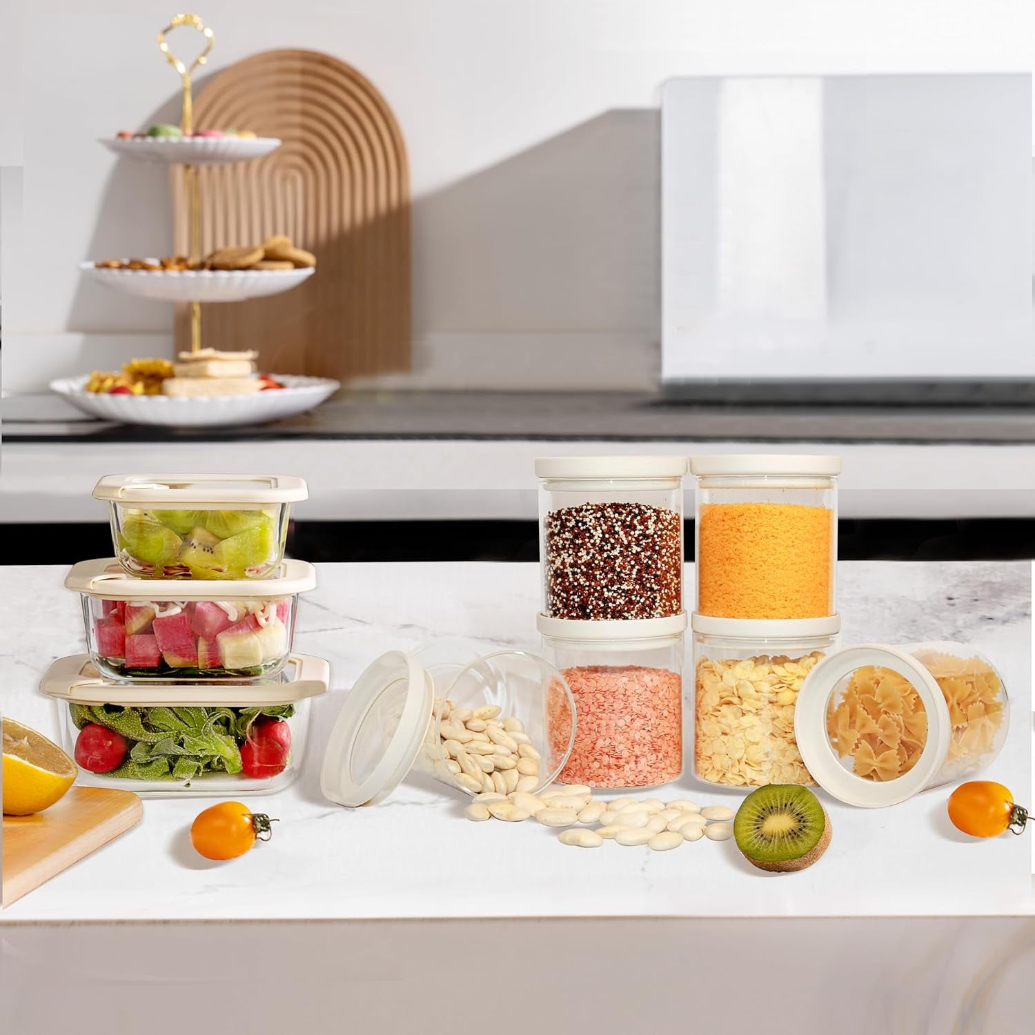 Glass Pantry Storage Jars – Set of 6