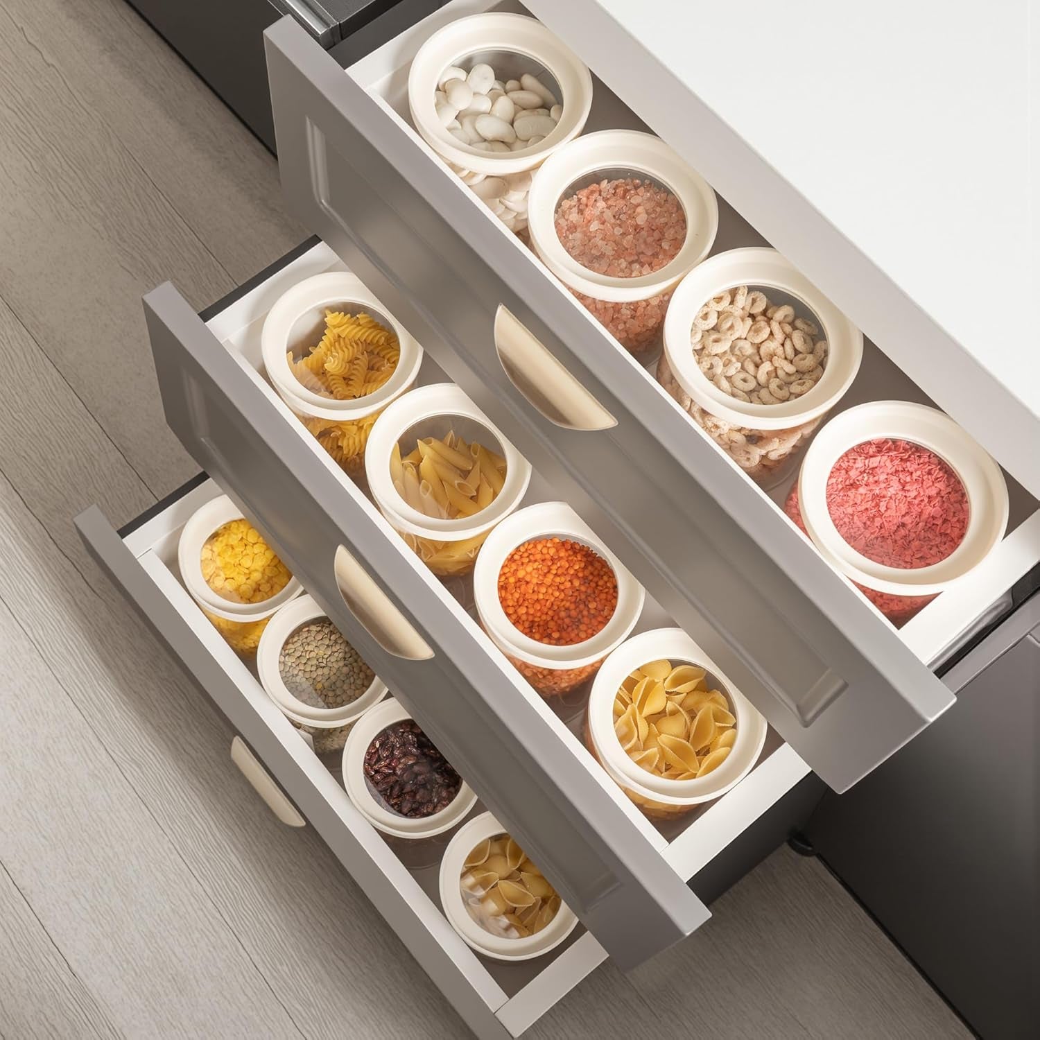 Glass Pantry Storage Jars – Set of 6