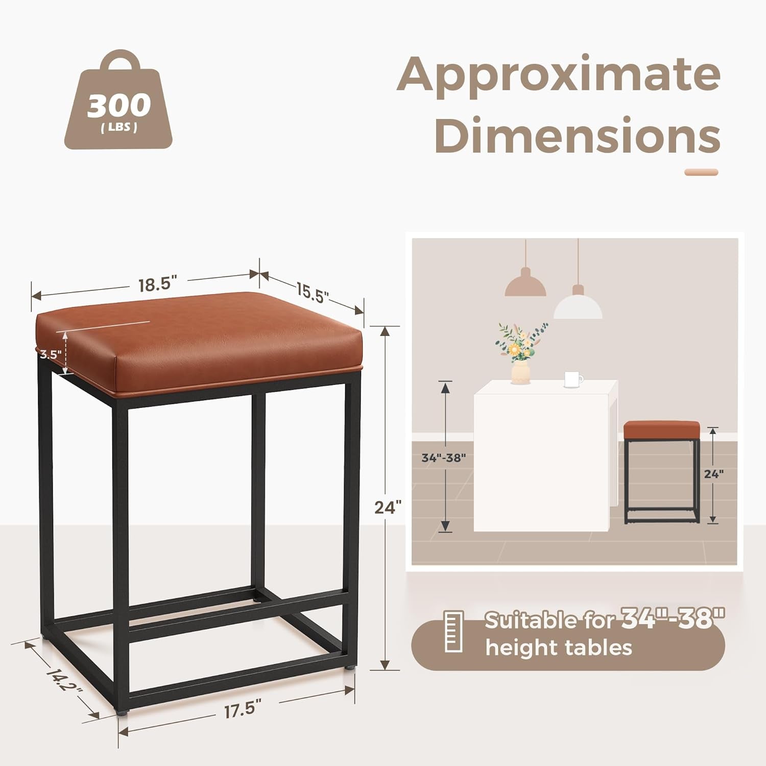 Modern Counter Stools – Set of 2