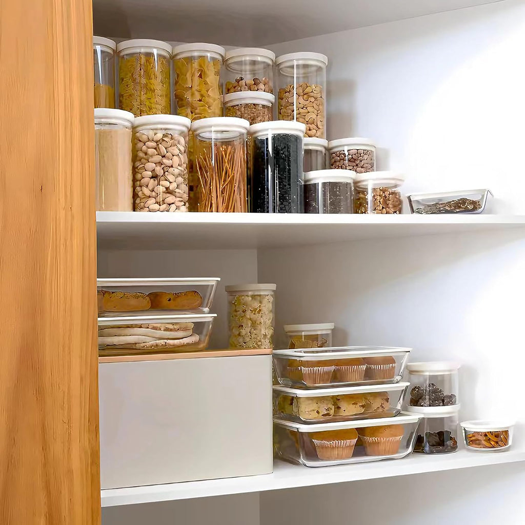 Glass Pantry Storage Jars – Set of 6