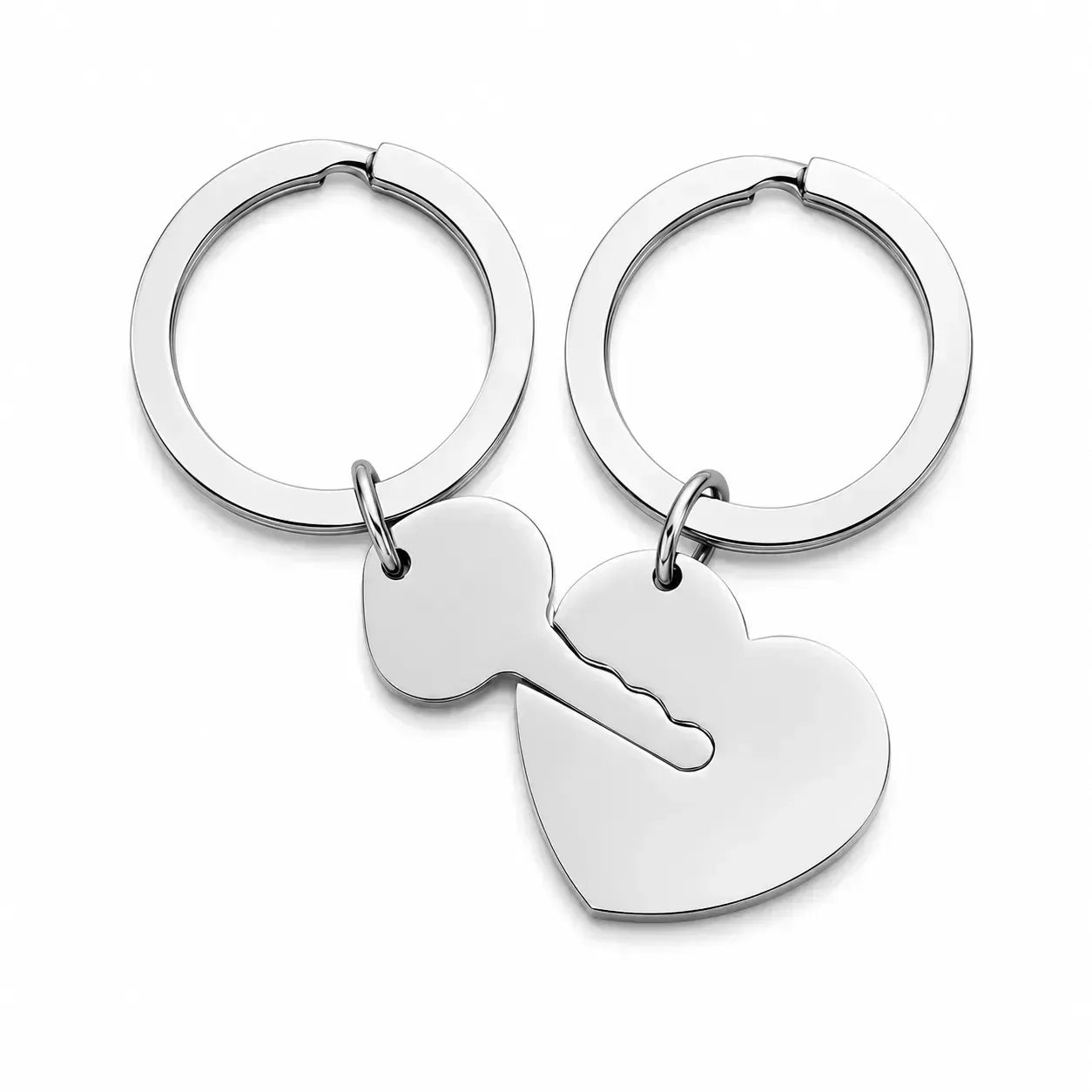 [Coming Soon!] Stainless Steel Heart and Key Keychain Set